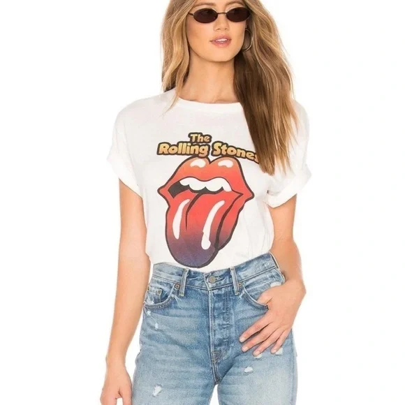 Daydreamer Rolling Stones White Lips Tee Short Sleeve T Shirt - Picture 1 of 10